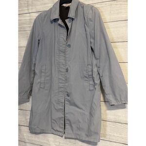 Old Navy Women Trench Coat Size S Light Blue Robin Egg Cotton Button Front